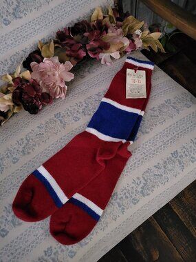 MONTREAL CANADIENS Tricolor Striped Winter Wool Socks 10-13 Men Gift Hockey